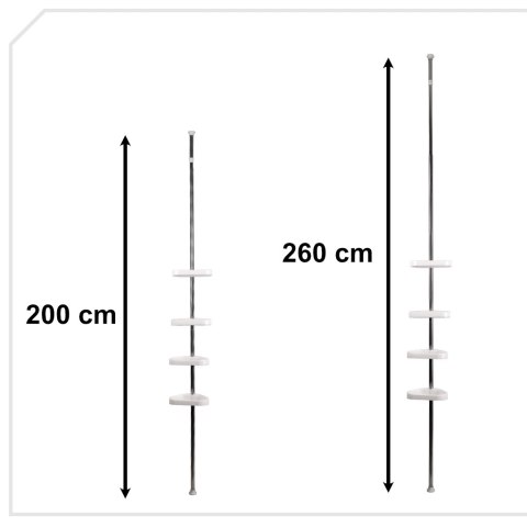 Półka łazienkowa narożna teleskopowa pod prysznic 320 cm Półka łazienkowa narożna teleskopowa pod prysznic 320 cm