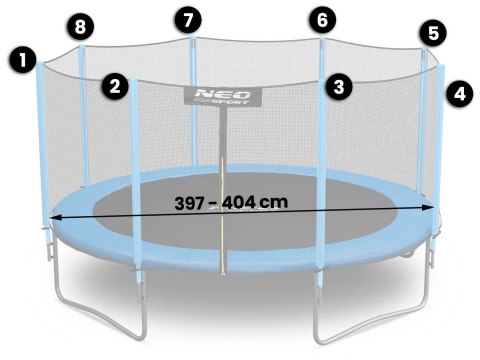 Siatka zewnętrzna do trampoliny 404 cm 13FT Neo-Sport Siatka zewnętrzna do trampoliny 404 cm 13FT Neo-Sport