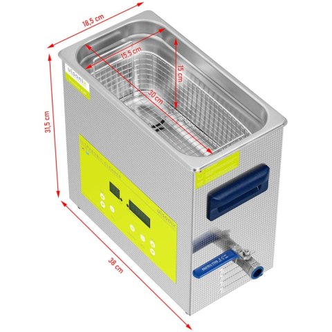 Myjka wanna ultradźwiękowa oczyszczacz LED 6.5 l 180 W Myjka wanna ultradźwiękowa oczyszczacz LED 6.5 l 180 W