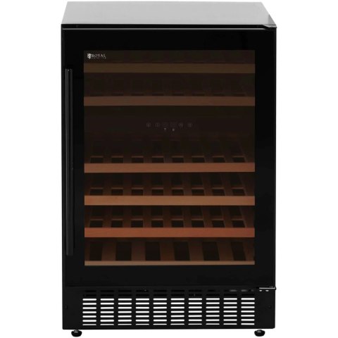Lodówka na wino 6 półek podświetlanych LED 46 butelek 135L czarna Lodówka na wino 6 półek podświetlanych LED 46 butelek 135L czarna