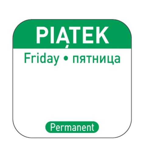 Naklejki food safety na pojemniki wielokrotnego użytku Piątek PL RU EN 1000 szt. Hendi 850114 Naklejki food safety na pojemniki wielokrotnego użytku Piątek PL RU EN 1000 szt. Hendi 850114