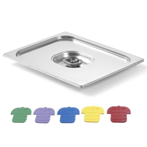 Pokrywka do pojemnika GN z kolorowymi klipsami Haccp GN2/3 354x325mm stal nierdzewna - Hendi 805213 Pokrywka do pojemnika GN z kolorowymi klipsami Haccp GN2/3 354x325mm stal nierdzewna - Hendi 805213