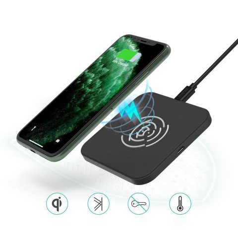 Ładowarka bezprzewodowa Qi 10W do telefonu i słuchawek czarny