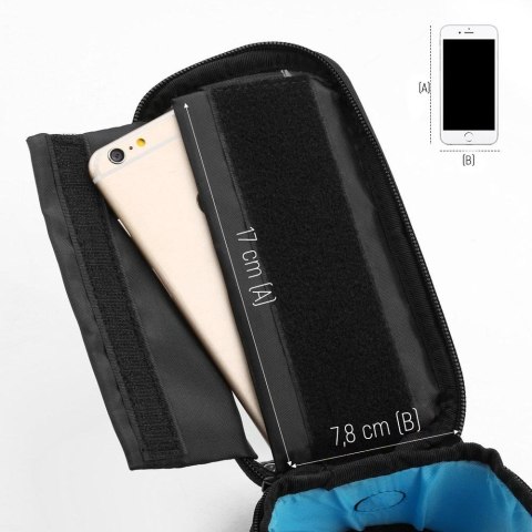 Torba na telefon na ramę rowerową na ramę pokrowiec na telefon do 6.5 cala 1.5L czarny