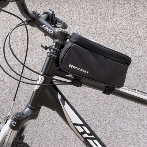 Torba na telefon na ramę rowerową na ramę pokrowiec na telefon do 6.5 cala 1.5L czarny