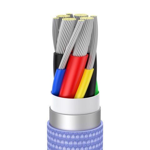 Kabel przewód do szybkiego ładowania i transferu danych USB-C USB-C 100W 2m fioletowy