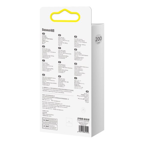 Kątowy kabel przewód z bocznym wtykiem USB Iphone Lightning 2m 2.4A czarny