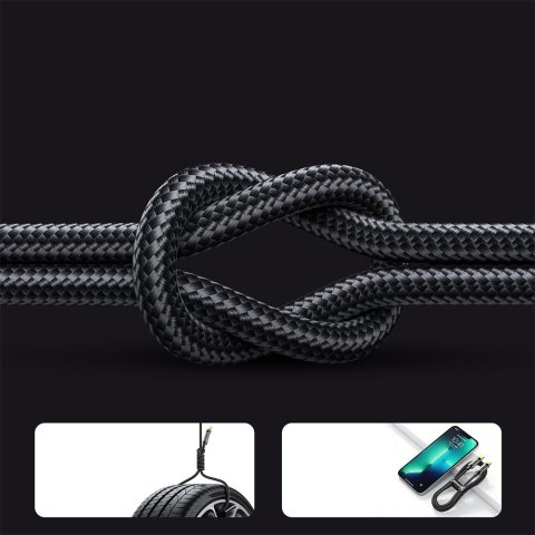 Mocny kabel przewód plecionka USB-C 100W 2m niebieski