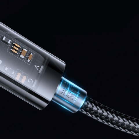 Mocny kabel przewód plecionka USB-C 100W 2m niebieski
