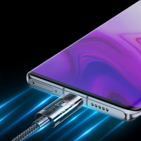 Mocny kabel przewód plecionka USB-C 100W 2m niebieski