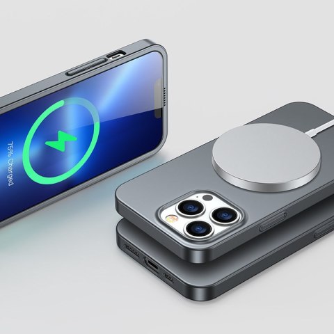 Etui pokrowiec do iPhone 13 Pro obudowa na tył i przód + szkło hartowane szary