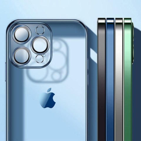 Etui pokrowiec do iPhone 13 Pro obudowa z metaliczną ramką srebrny
