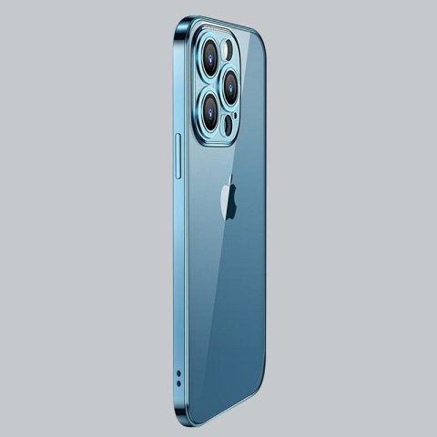 Etui pokrowiec do iPhone 13 Pro obudowa z metaliczną ramką srebrny