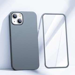 Etui pokrowiec do iPhone 13 obudowa na tył i przód + szkło hartowane szary