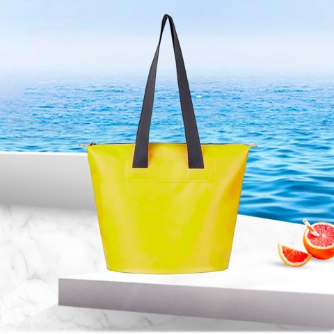 Torba plażowa wodoodporna PVC z paskiem na ramię 11L - żółta Torba plażowa wodoodporna PVC z paskiem na ramię 11L - żółta