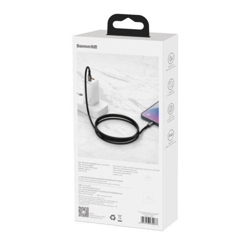 Kabel przewód USB-C szybkie ładowanie Power Delivery PD QC 100W 5A 1m czarny