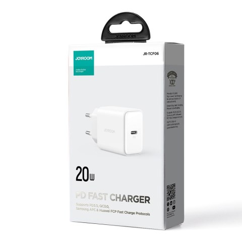 Ładowarka sieciowa USB-C 20W PD QC AFC FCP biała Ładowarka sieciowa USB-C 20W PD QC AFC FCP biała