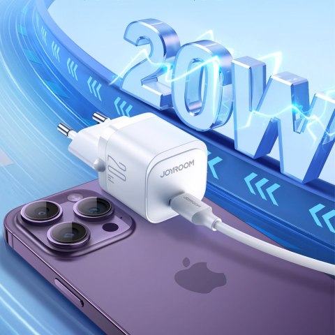 Mini ładowarka sieciowa USB-C 20W PD biała