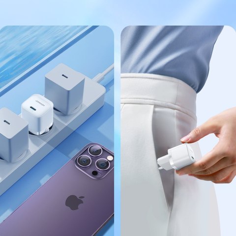 Mini ładowarka sieciowa USB-C 20W PD biała