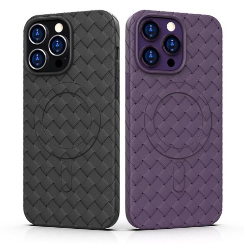 Etui pokrowiec plecionka do iPhone 13 Pro Max z MagSafe Woven Case fioletowy Etui pokrowiec plecionka do iPhone 13 Pro Max z MagSafe Woven Case fioletowy