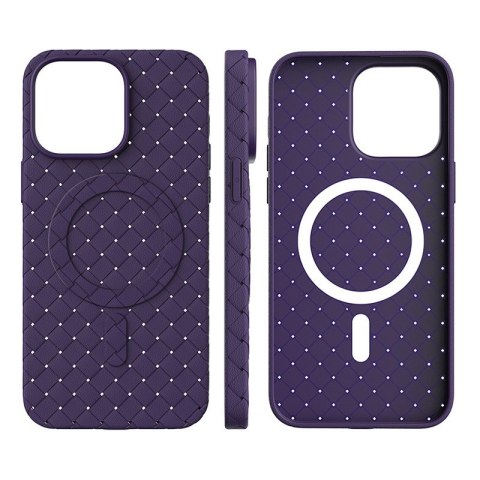 Etui pokrowiec plecionka do iPhone 13 z MagSafe Woven Case fioletowy Etui pokrowiec plecionka do iPhone 13 z MagSafe Woven Case fioletowy