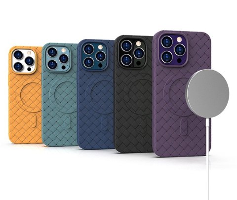 Etui pokrowiec plecionka do iPhone 15 z MagSafe Woven Case fioletowy Etui pokrowiec plecionka do iPhone 15 z MagSafe Woven Case fioletowy