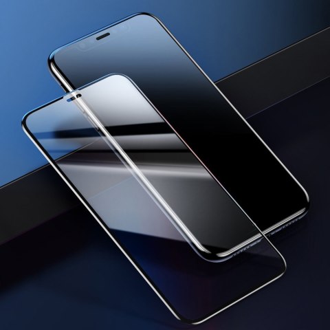 2x Szkło hartowane 9H na cały ekran z ramką iPhone 11 / XR + pozycjoner czarny