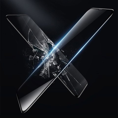 2x Szkło hartowane 9H na cały ekran z ramką iPhone 11 / XR + pozycjoner czarny