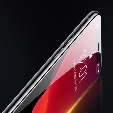 2x Szkło hartowane 9H na cały ekran z ramką iPhone 11 / XR + pozycjoner czarny