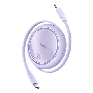 Kabel przewód wysuwany zwijany USB-C 100W Free2Draw Mini 1m fioletowy