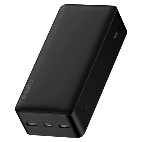 Powerbank 30000mAh 15W Bipow + kabel USB 4w1 microUSB / Lightning / 2x USB-C 1.2m czarny