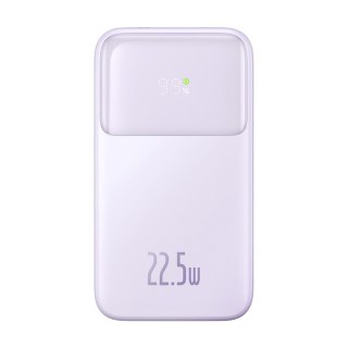 Powerbank z wyświetlaczem 10000mAh 22.5W + kabel USB-A / USB-C fioletowy