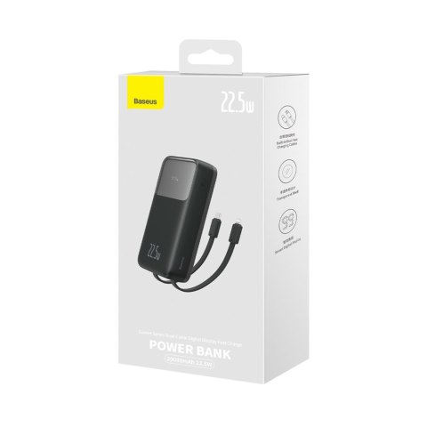 Powerbank z wyświetlaczem 20000mAh 22.5W + kabel USB-A / USB-C czarny