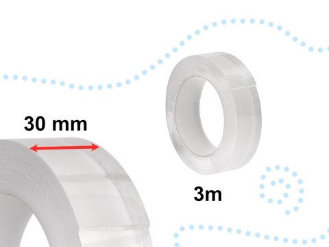 Taśma dwustronna nano montażowa wodoodporna 30mmx3m Taśma dwustronna nano montażowa wodoodporna 30mmx3m
