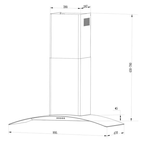 Okap kuchenny kominowy 90 cm Berdsen BT-223 INOX Okap kuchenny kominowy 90 cm Berdsen BT-223 INOX