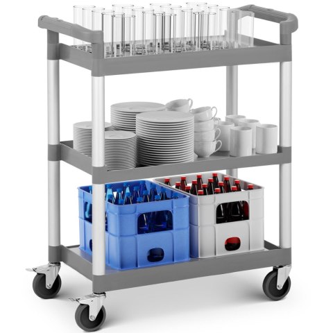 Wózek uniwersalny HoReCa 3 półki plastikowe 2 hamulce Wózek uniwersalny HoReCa 3 półki plastikowe 2 hamulce