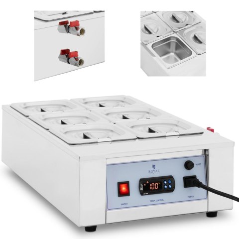 Podgrzewacz do czekolady sosów polew elektryczny 6 x 1.5 l 1500 W Podgrzewacz do czekolady sosów polew elektryczny 6 x 1.5 l 1500 W
