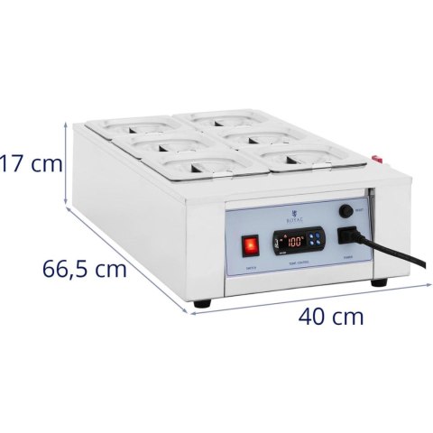 Podgrzewacz do czekolady sosów polew elektryczny 6 x 1.5 l 1500 W Podgrzewacz do czekolady sosów polew elektryczny 6 x 1.5 l 1500 W