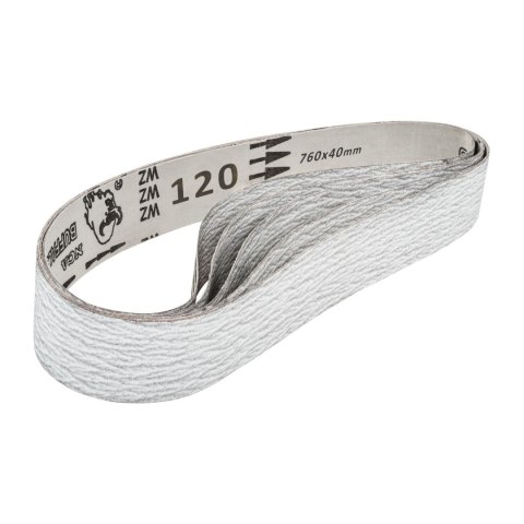 Taśmy pasy ścierne szlifierskie bezkońcowe 760x40mm ziarnistość P120 5szt. Taśmy pasy ścierne szlifierskie bezkońcowe 760x40mm ziarnistość P120 5szt.