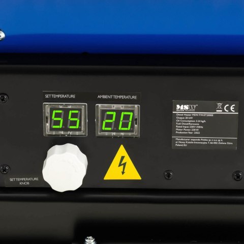 Nagrzewnica olejowa do dużych hal pomieszczeń 1071m3/h 20kW Nagrzewnica olejowa do dużych hal pomieszczeń 1071m3/h 20kW