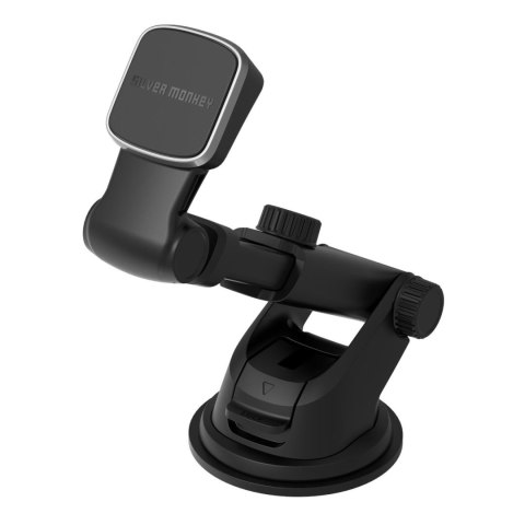 Uchwyt na telefon magnetyczny teleskopowy na szybę i kokpit samochodu czarny Uchwyt na telefon magnetyczny teleskopowy na szybę i kokpit samochodu czarny