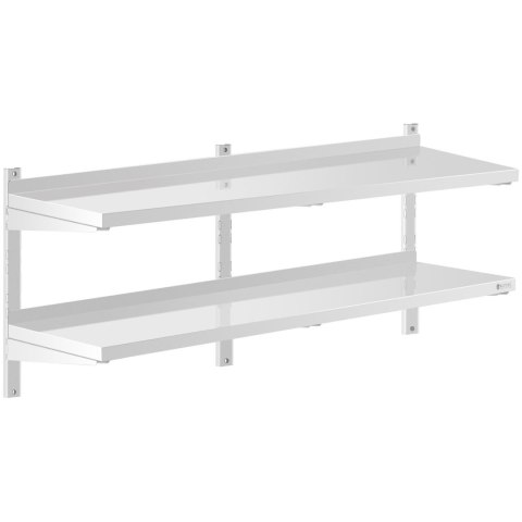 Półka ścienna wisząca gastronomiczna podwójna z regulacją STAL 140 x 40 cm Półka ścienna wisząca gastronomiczna podwójna z regulacją STAL 140 x 40 cm