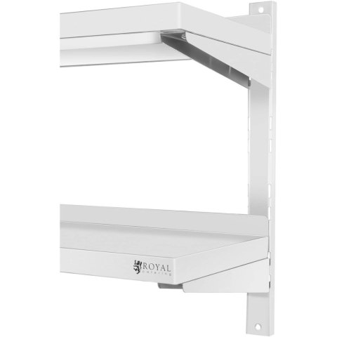 Półka ścienna wisząca gastronomiczna podwójna z regulacją STAL 140 x 40 cm Półka ścienna wisząca gastronomiczna podwójna z regulacją STAL 140 x 40 cm
