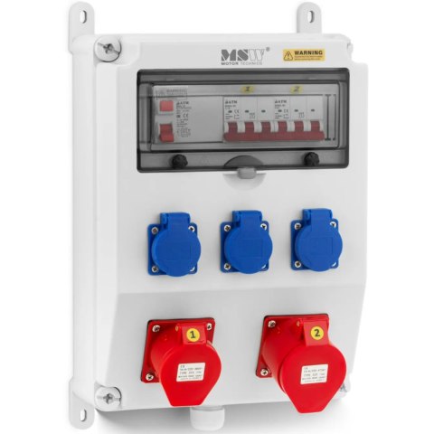 Rozdzielnica elektryczna 3 x Schuko 2 x CEE wyłącznik różnicowoprądowy 2 x instalacyjny Rozdzielnica elektryczna 3 x Schuko 2 x CEE wyłącznik różnicowoprądowy 2 x instalacyjny