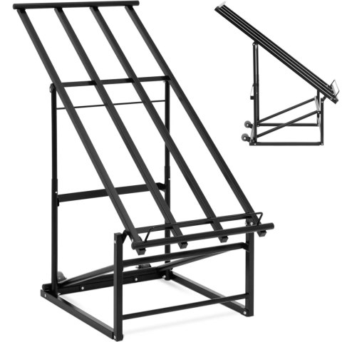 Stojak regał sklepowy na skrzynki z warzywami owocami 61 x 103 x 115 cm - czarny Stojak regał sklepowy na skrzynki z warzywami owocami 61 x 103 x 115 cm - czarny