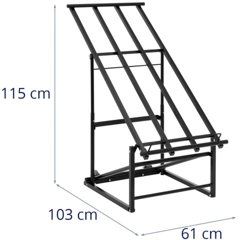 Stojak regał sklepowy na skrzynki z warzywami owocami 61 x 103 x 115 cm - czarny Stojak regał sklepowy na skrzynki z warzywami owocami 61 x 103 x 115 cm - czarny