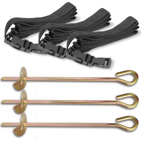 Komplet kotw 3 szt. do mocowania trampoliny ogrodowej Komplet kotw 3 szt. do mocowania trampoliny ogrodowej