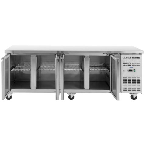 Stół chłodniczy gastronomiczny na kółkach 4 komory 550 l 223x70x85 cm Stół chłodniczy gastronomiczny na kółkach 4 komory 550 l 223x70x85 cm