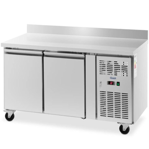 Stół chłodniczy gastronomiczny z rantem na kółkach 2 komory 260 l 136x70x95 cm Stół chłodniczy gastronomiczny z rantem na kółkach 2 komory 260 l 136x70x95 cm