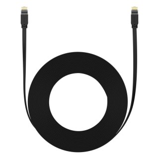 Kabel przewód sieciowy Ethernet Cat 6 RJ-45 1000Mb/s płaski 12m czarny